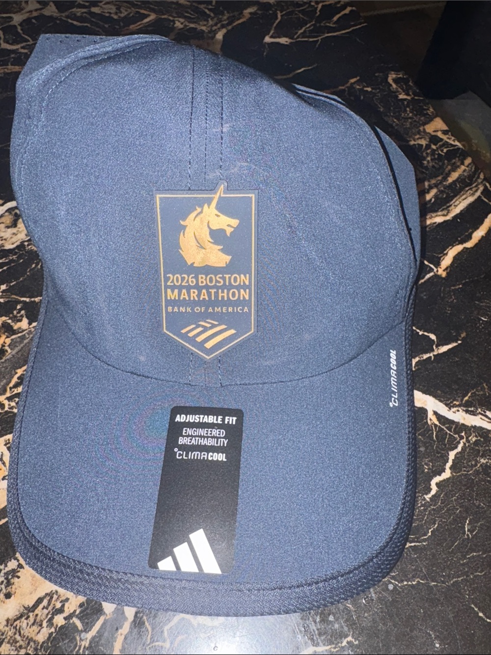 adidas Navy 2026 Boston Marathon ClimaCool Cap brand new